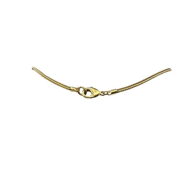 Yellow Citrine Cushion Cut Faceted Pendant Necklace Gold tone Snake Chain - Picture 5 of 7